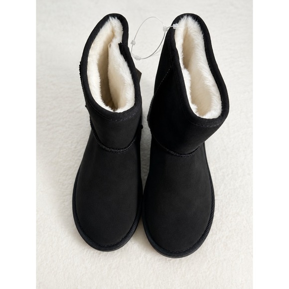 Old Navy Other - Old Navy Kids Black Faux Suede Faux Fur Lined Winter Boots Size 7 NEW